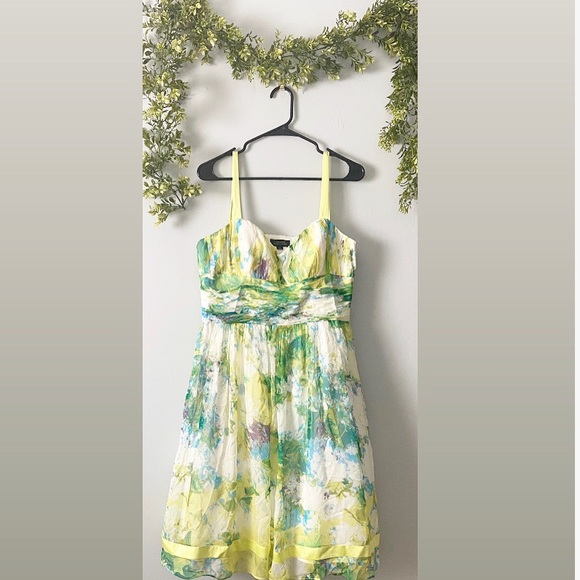 TAHARI Watercolor Dress With Ribbon Detail - Picture 1 of 7